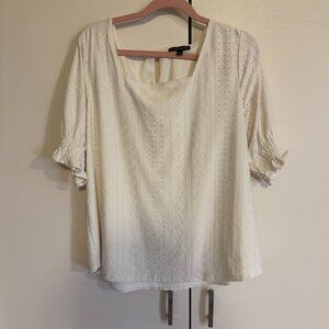 cream colored beautiful short sleeve shirt